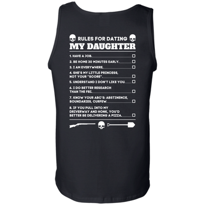 Rules For Dating My Daughter Funny-T-Shirt & Hoodie-Unisex Tank-Black