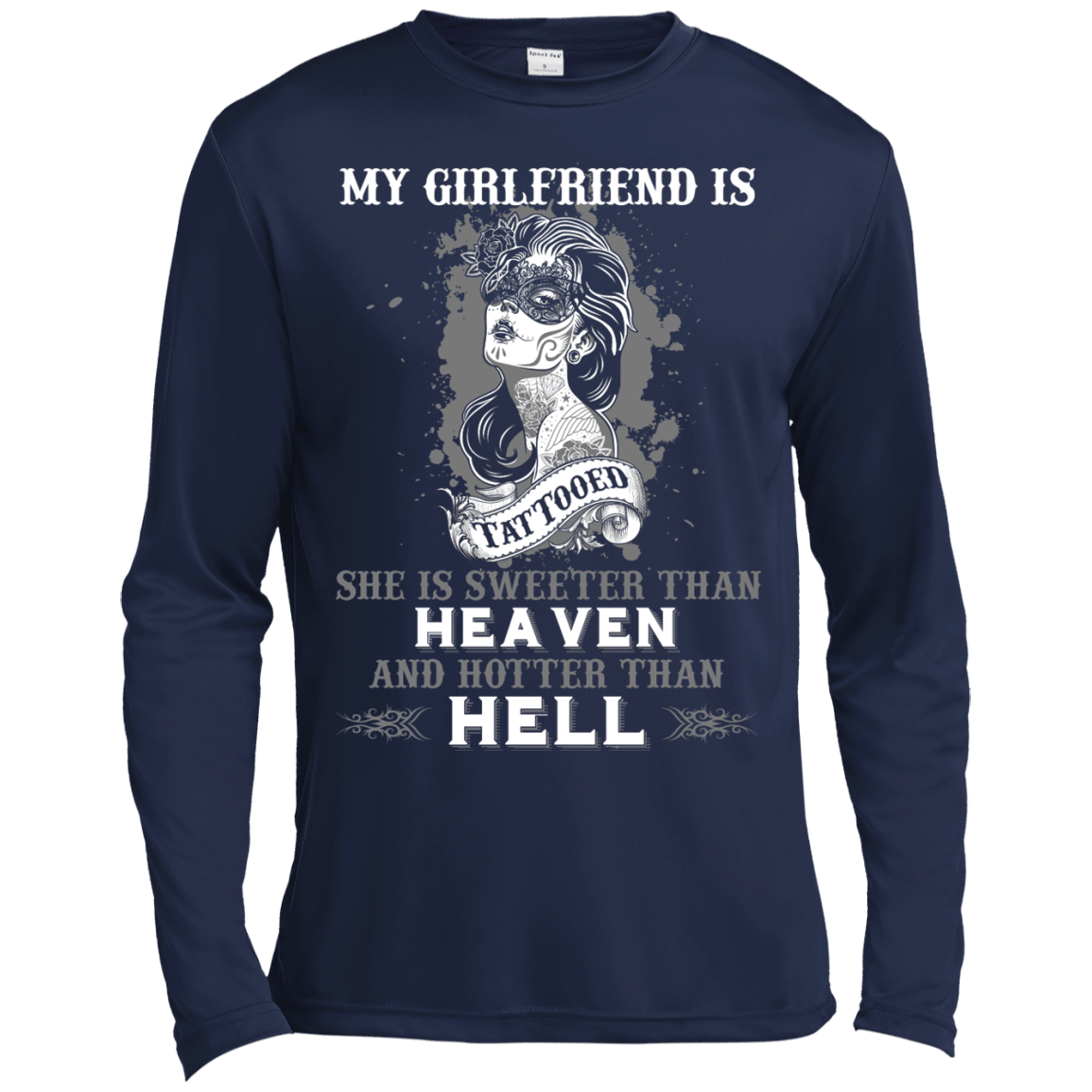 My Girlfriend Is Tattooted-T-Shirt & Hoodie-Long Sleeve T-Shirt-Navy