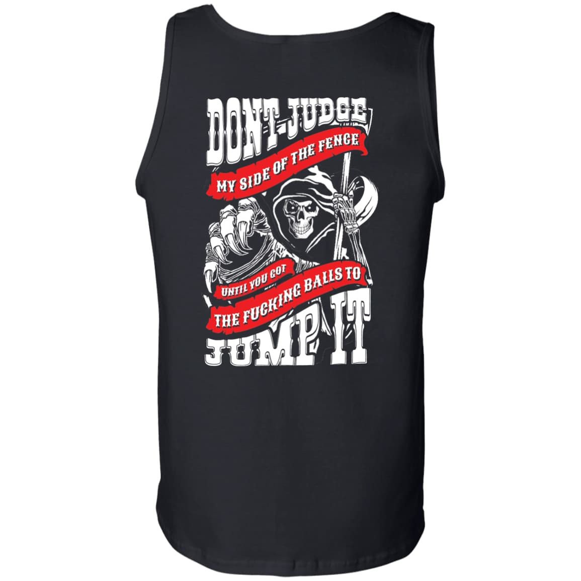 Don't Judge My Side Of The Fenge-T-Shirt & Hoodie-Unisex Tank-Black