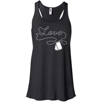 I'm A Soldier Love Military-T-Shirt & Hoodie-Women's Flowy Racerback Tank-Black