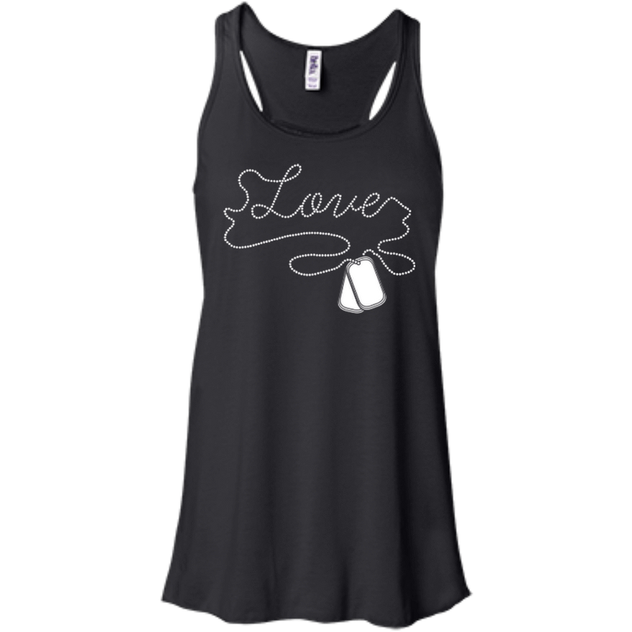 I'm A Soldier Love Military-T-Shirt & Hoodie-Women's Flowy Racerback Tank-Black
