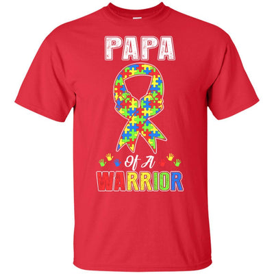 Papa Of A Warrior Support Autism Awareness Gift-T-Shirt & Hoodie-Classic T-Shirt-Red