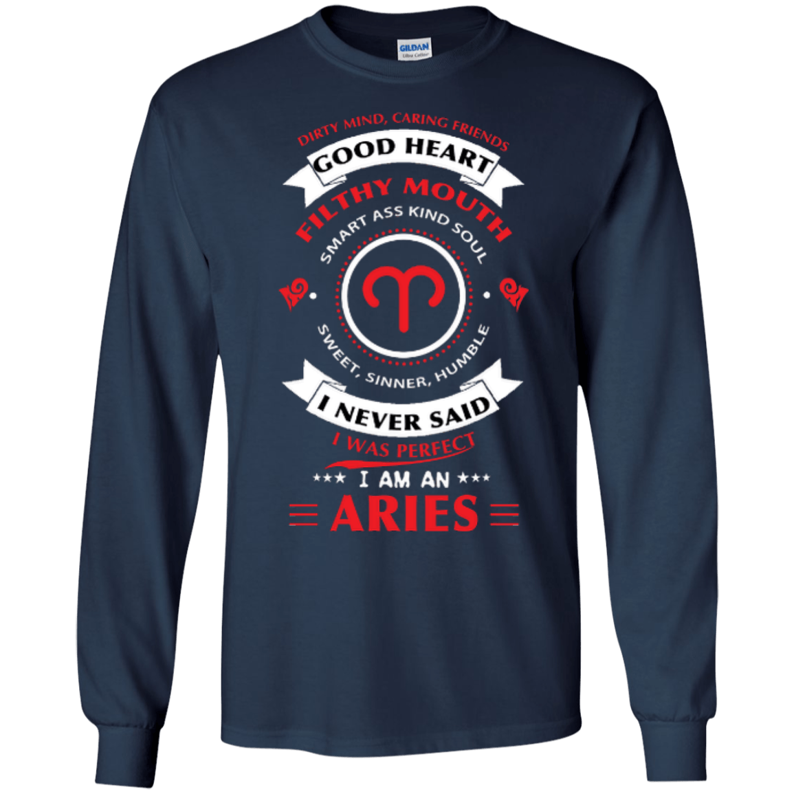 I'm An Aries-T-Shirt & Hoodie-Long Sleeve T-Shirt-Navy