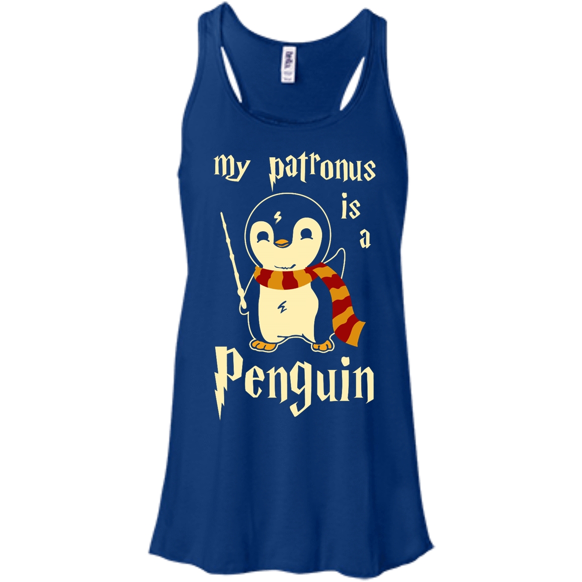 My Patronus Is A Penguin-T-Shirt & Hoodie-Women's Flowy Racerback Tank-True Royal