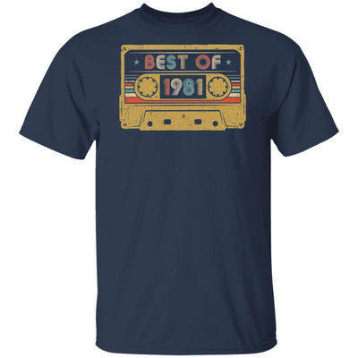 Vintage Cassette Best Of 1981 40th Cassette Birthday Gifts-T-Shirt & Hoodie-Classic T-Shirt-Navy