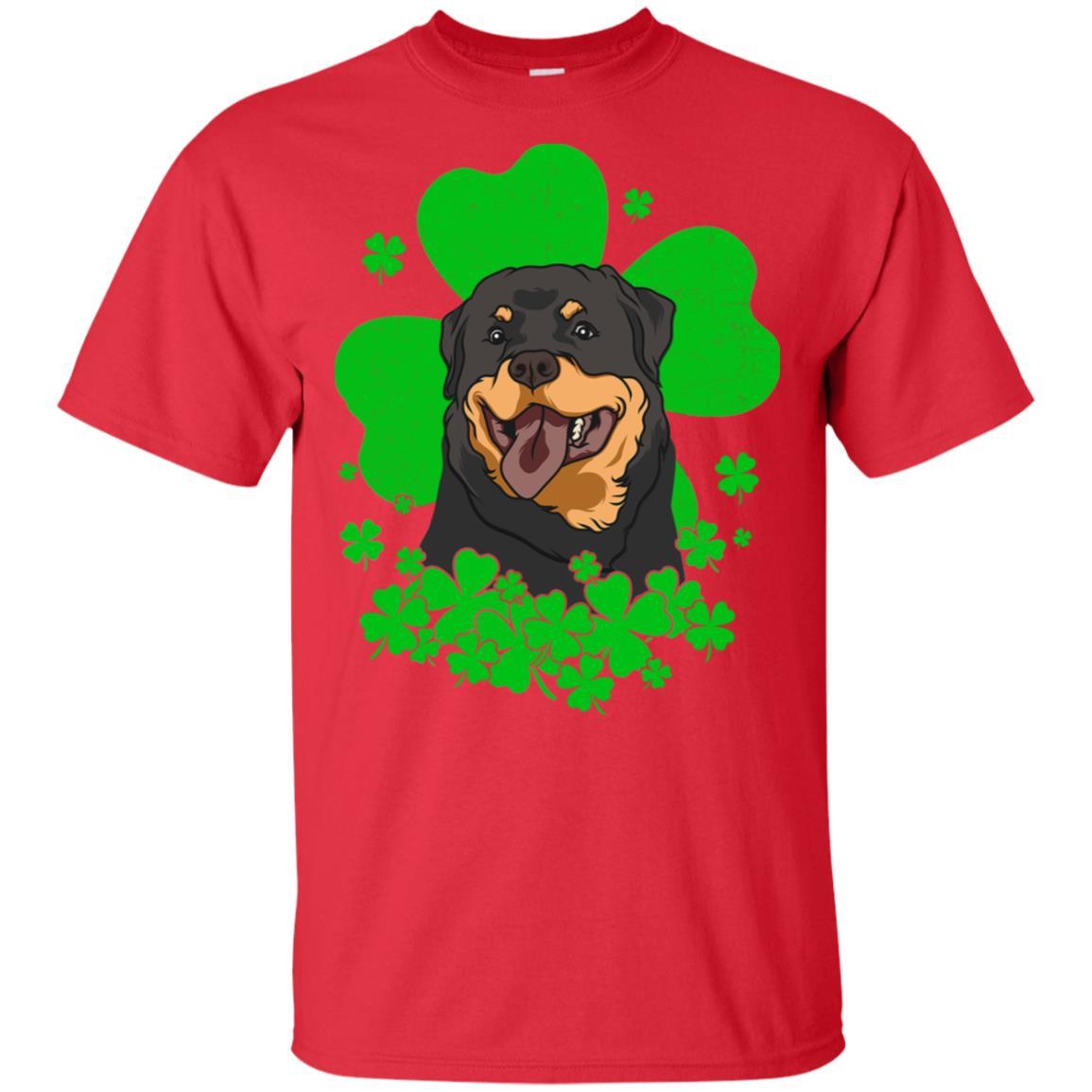 Rottweiler St. Patrick's Day Clovers-T-Shirt & Hoodie-Classic T-Shirt-Red