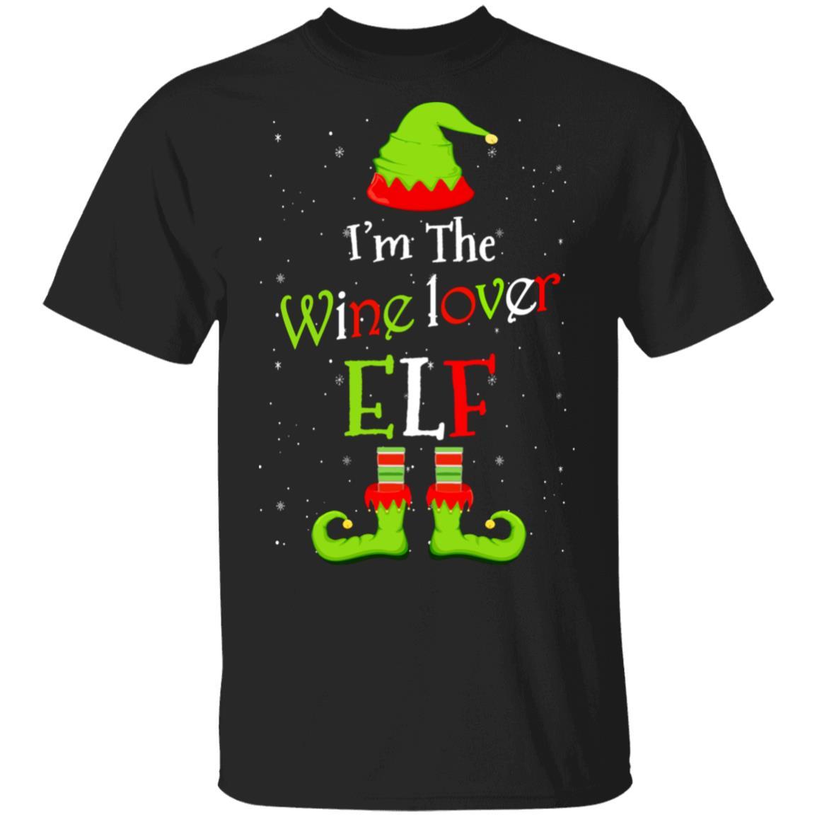 I'm The Wine Lover Elf Family Matching Funny Christmas Group Gift-T-Shirt & Sweatshirt-Classic T-Shirt-Black