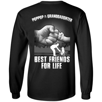 PopPop And Granddaughter Best Friends For Life-T-Shirt & Hoodie-Long Sleeve T-Shirt-Black