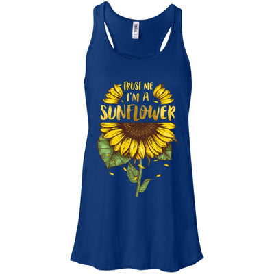Trust Me I'm A Sunflower For Girls-T-Shirt & Tank Top-Women's Flowy Racerback Tank-True Royal