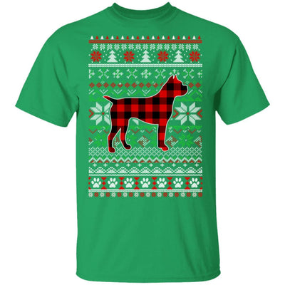 Boxer Red Plaid Ugly Christmas Sweater Gifts-T-Shirt & Sweatshirt-Classic T-Shirt-Irish Green