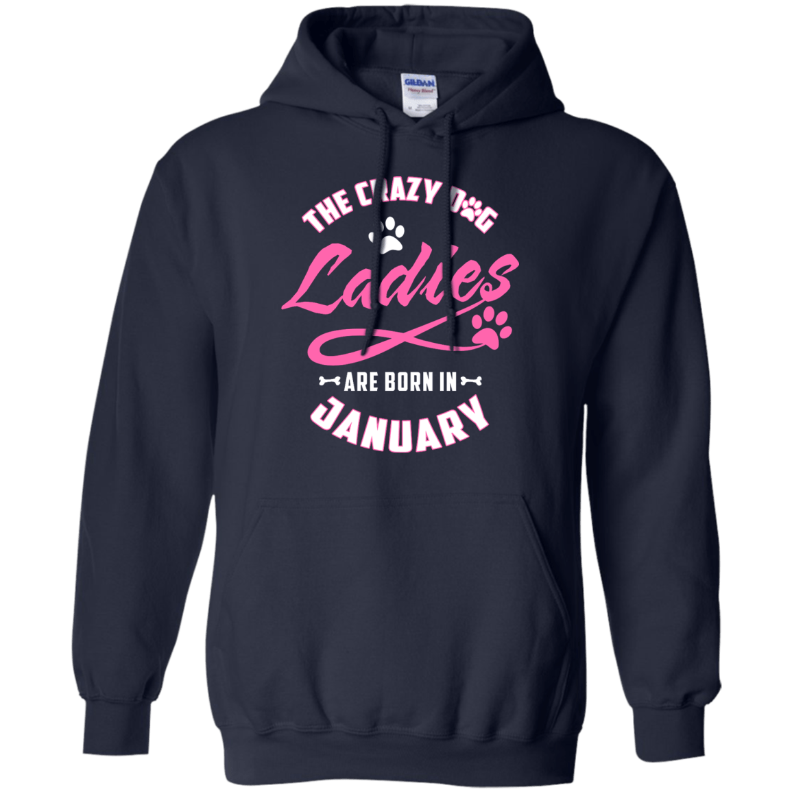 The Crazy Dog Ladies Are Born In January-T-Shirt & Hoodie-Pullover Hoodie-Navy