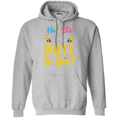 Gender Reveal Pink Or Blue What Will It Bee He Or She Uncle-T-Shirt & Hoodie-Pullover Hoodie-Sport Grey