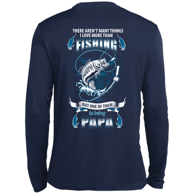 I Love More Them Fishing PAPA-T-Shirt & Hoodie-Long Sleeve T-Shirt-Navy