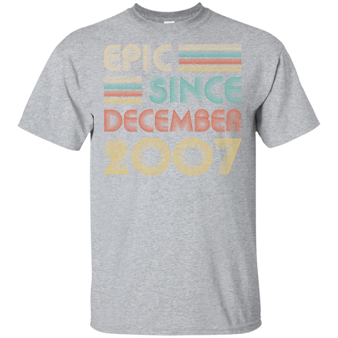 Epic Since December 2007 14th Birthday Gift 14 Yrs Old-T-Shirt & Hoodie-Classic T-Shirt-Sport Grey