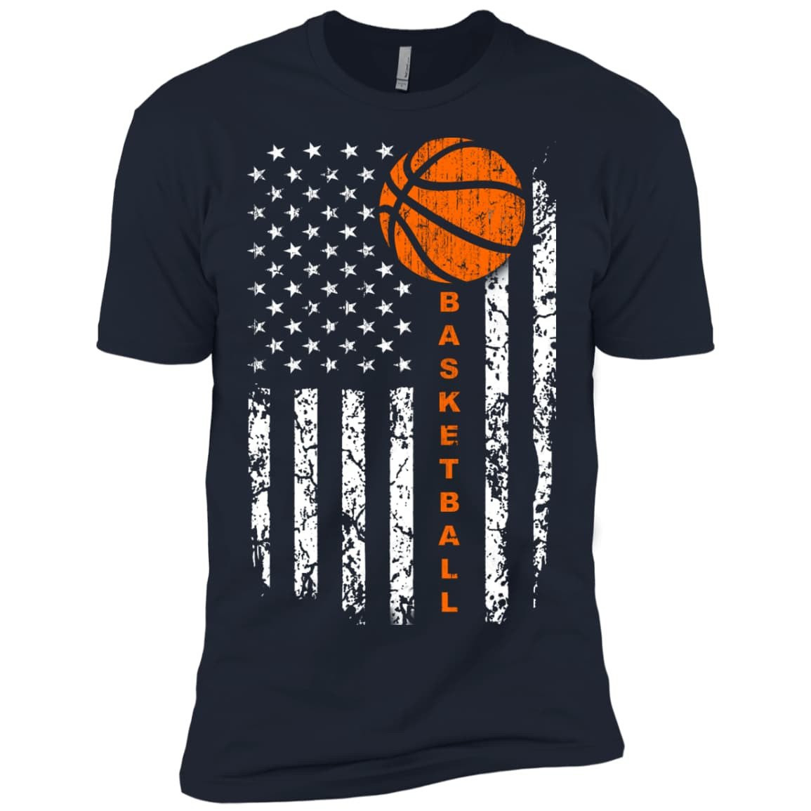 American Basketball Flag-T-Shirt & Hoodie-Premium T-Shirt-Midnight Navy