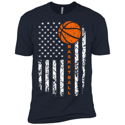 American Basketball Flag-T-Shirt & Hoodie-Premium T-Shirt-Midnight Navy