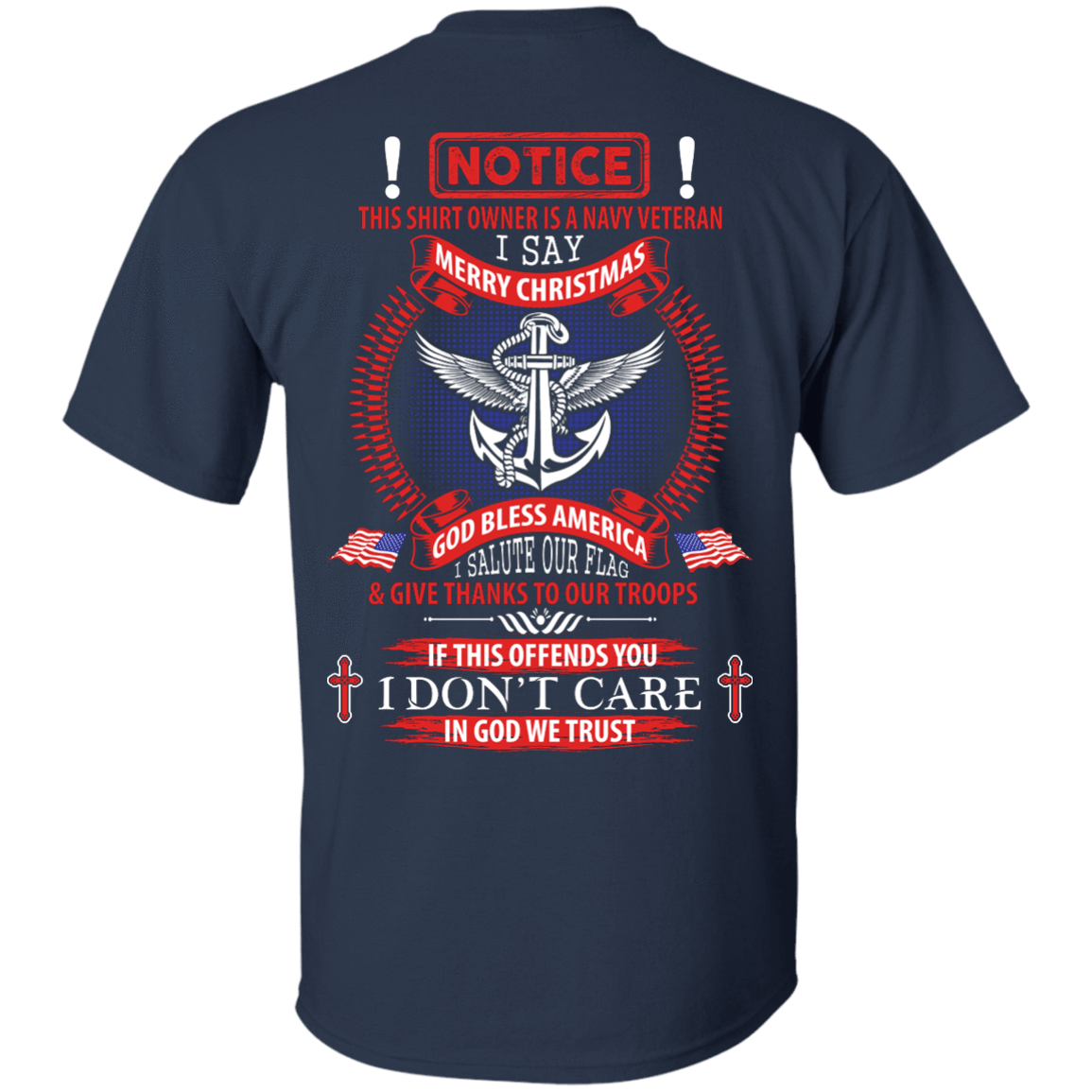 Notice This Shirt Owner Is A Navy Veteran-T-Shirt & Hoodie-Classic T-Shirt-Navy