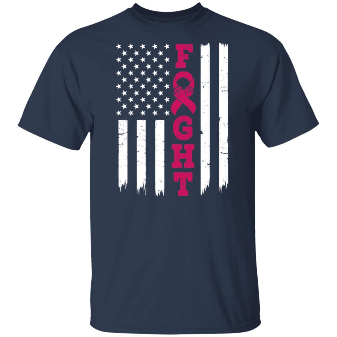 Multiple Myeloma Awareness American Flag Distressed-T-Shirt & Hoodie-Classic T-Shirt-Navy