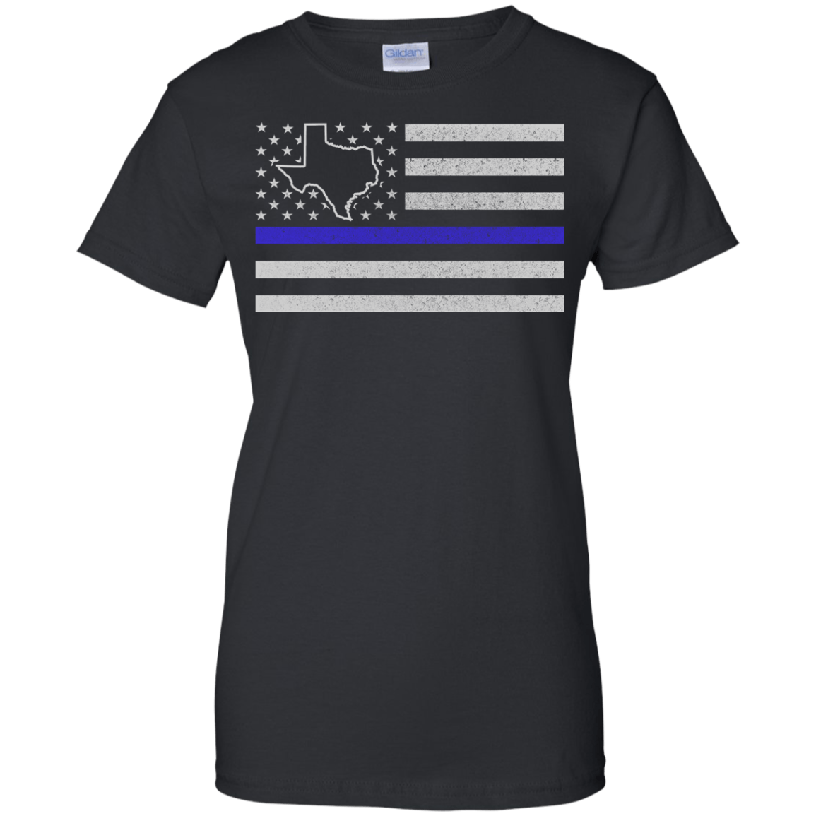 Texas Thin Blue Line Police State-T-Shirt & Hoodie-Women's T-Shirt-Black