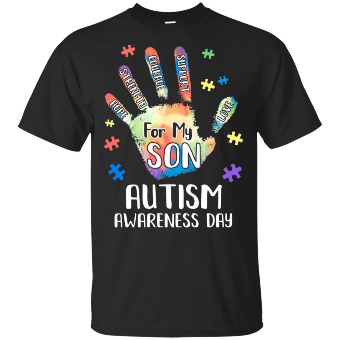 Support Autism Awareness For My Son Puzzle Gift-T-Shirt & Hoodie-Classic T-Shirt-Black