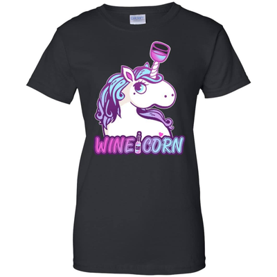 Funny Wine Unicorn Wineicorn-T-Shirt & Hoodie-Women's T-Shirt-Black