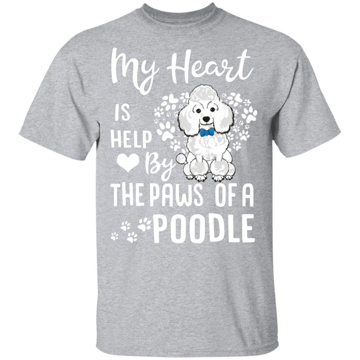 My Heart Is Held By The Paws Of A Poodle Lover-T-Shirt & Hoodie-Classic T-Shirt-Sport Grey