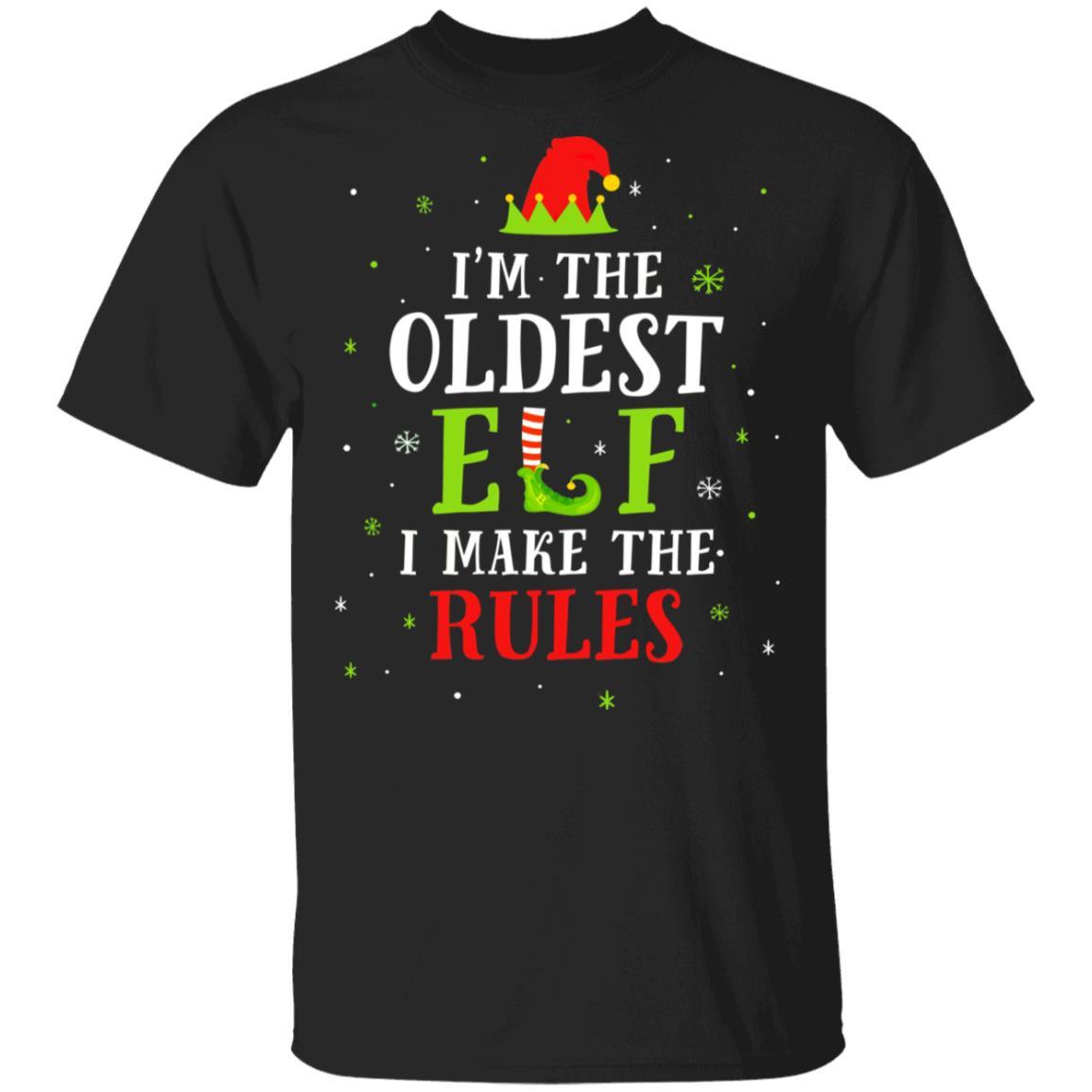 I'm The Oldest Elf Family Matching Funny Christmas Gift-T-Shirt & Sweatshirt-Classic T-Shirt-Black