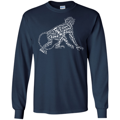 I Love Monkey T-Shirt Word Graphic Tee-T-Shirt & Hoodie-Long Sleeve T-Shirt-Navy
