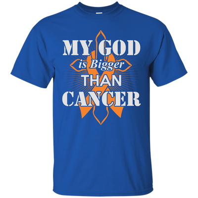 My God Is Bigger Than Cancer Orange Awareness Ribbon-T-Shirt & Hoodie-Classic T-Shirt-Royal