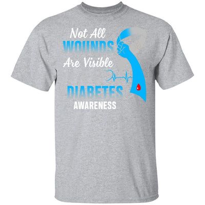 Diabetes Awareness Not All Wounds Are Visible-T-Shirt & Hoodie-Classic T-Shirt-Sport Grey