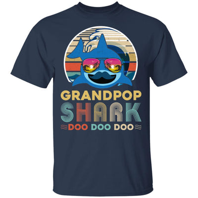 Retro Vintage Grandpop Shark Doo Doo Doo-T-Shirt & Hoodie-Classic T-Shirt-Navy