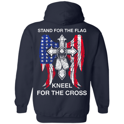 Stand For The Flag Kneel For The Cross-T-Shirt & Hoodie-Pullover Hoodie-Navy