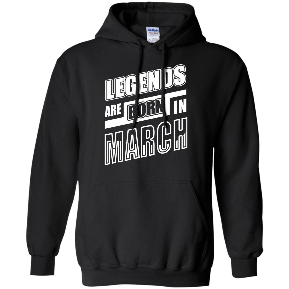 Legends are born in MARCH-T-Shirt & Hoodie-Pullover Hoodie-Black
