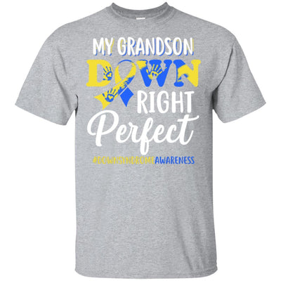 My Grandson Down Syndrome Awareness Down Right Perfect-T-Shirt & Hoodie-Classic T-Shirt-Sport Grey