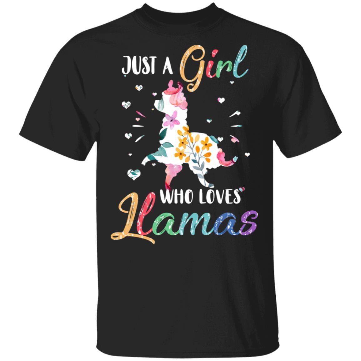 Just A Girl Who Loves Llamas Cute Llama Lover-T-Shirt & Hoodie-Classic T-Shirt-Black