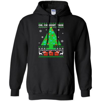 Oh Chemistry Tree Science Christmas Ugly Sweater-T-Shirt & Hoodie-Pullover Hoodie-Black