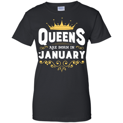 Queens Are Born In January-T-Shirt & Hoodie-Women's T-Shirt-Black