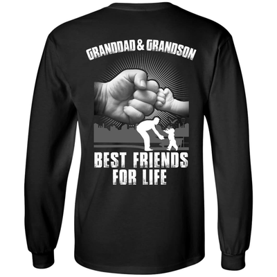Granddad And Grandson Best Friends For Life-T-Shirt & Hoodie-Long Sleeve T-Shirt-Black