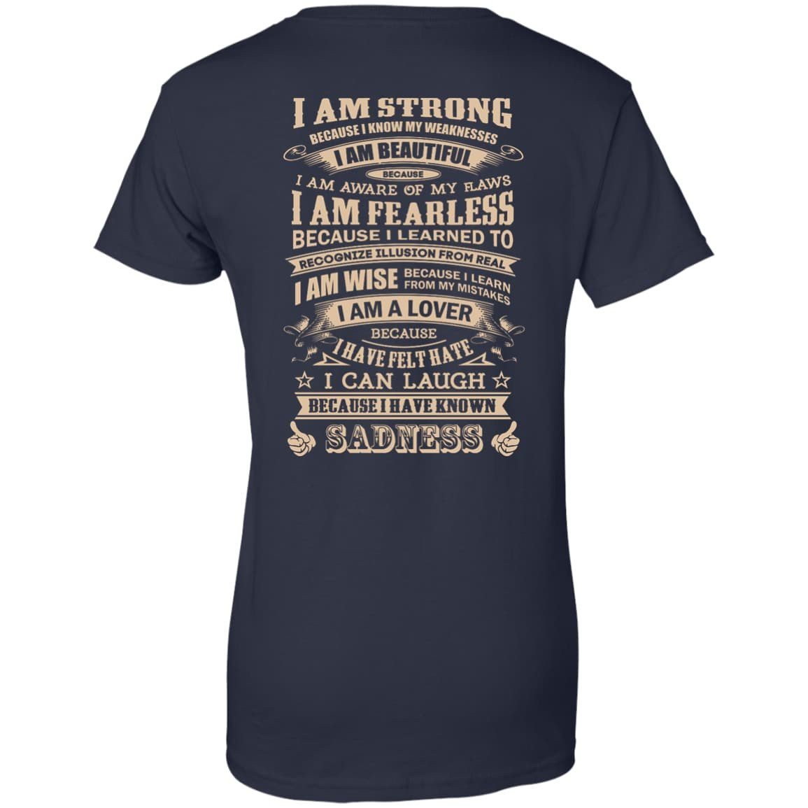 I Am Strong Because I Know My Weakness-T-Shirt & Hoodie-Women's T-Shirt-Navy