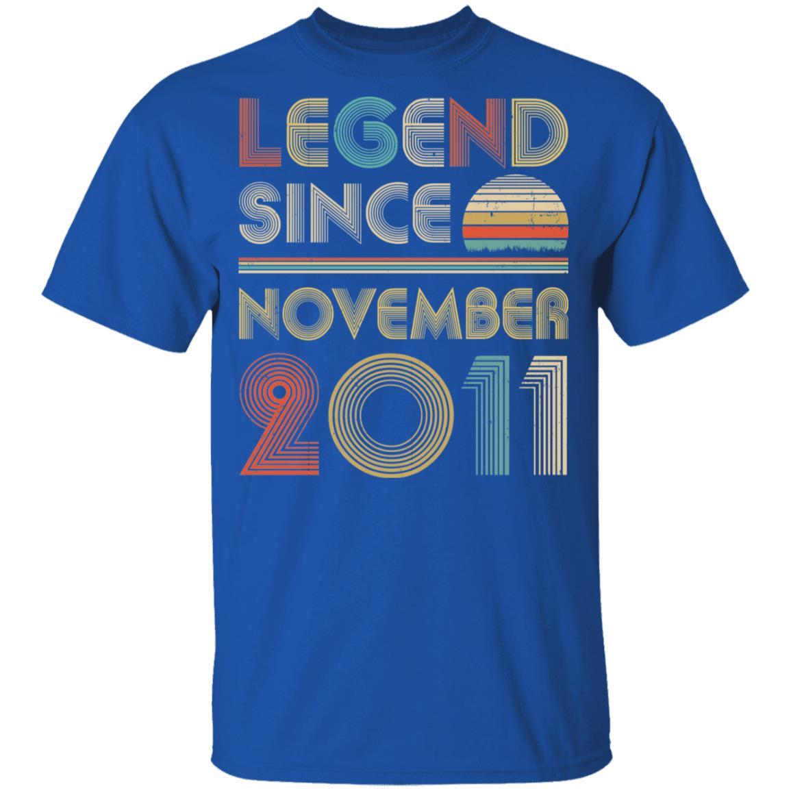 Legend Since November 2011 Vintage 10th Birthday Gifts Youth-Youth Shirt-Youth T-Shirt-Royal
