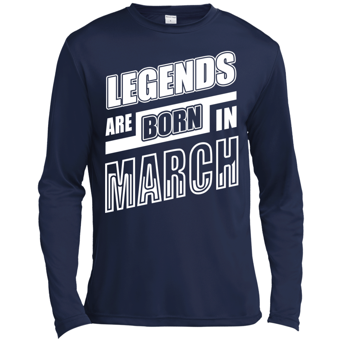 Legends are born in MARCH-T-Shirt & Hoodie-Long Sleeve T-Shirt-Navy