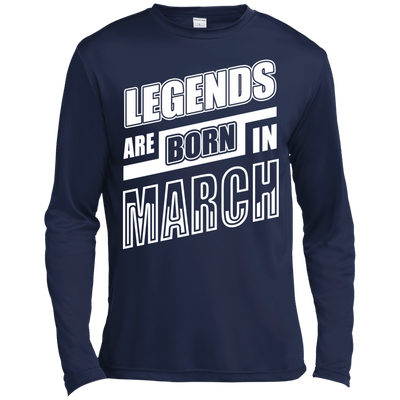 Legends are born in MARCH-T-Shirt & Hoodie-Long Sleeve T-Shirt-Navy