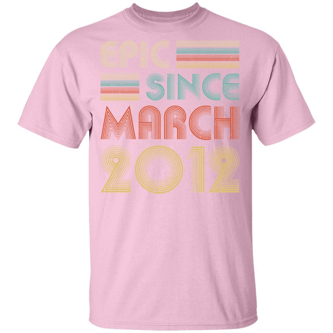 Epic Since March 2012 Vintage 9th Birthday Gifts Youth-Youth Shirt-Youth T-Shirt-Light Pink