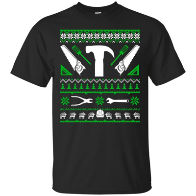 Carpenter Christmas Sweater-T-Shirt & Hoodie-Classic T-Shirt-Black
