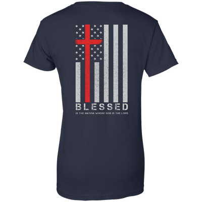 One Nation Under God Blessed-T-Shirt & Hoodie-Women's T-Shirt-Navy