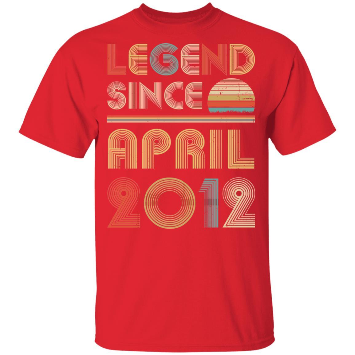 Legend Since April 2012 Vintage 9th Birthday Gifts Youth-Youth Shirt-Youth T-Shirt-Red
