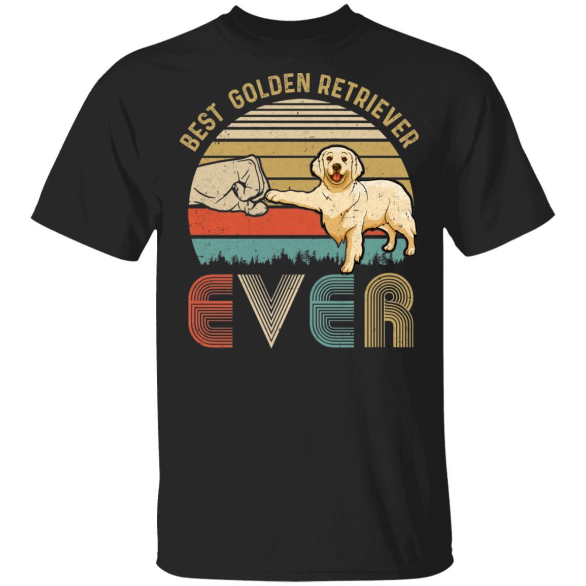 Vintage Best Golden Retriever Dad Ever Bump Fit Funny Dad Gifts-T-Shirt & Hoodie-Classic T-Shirt-Black