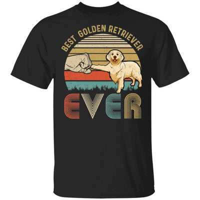 Vintage Best Golden Retriever Dad Ever Bump Fit Funny Dad Gifts-T-Shirt & Hoodie-Classic T-Shirt-Black