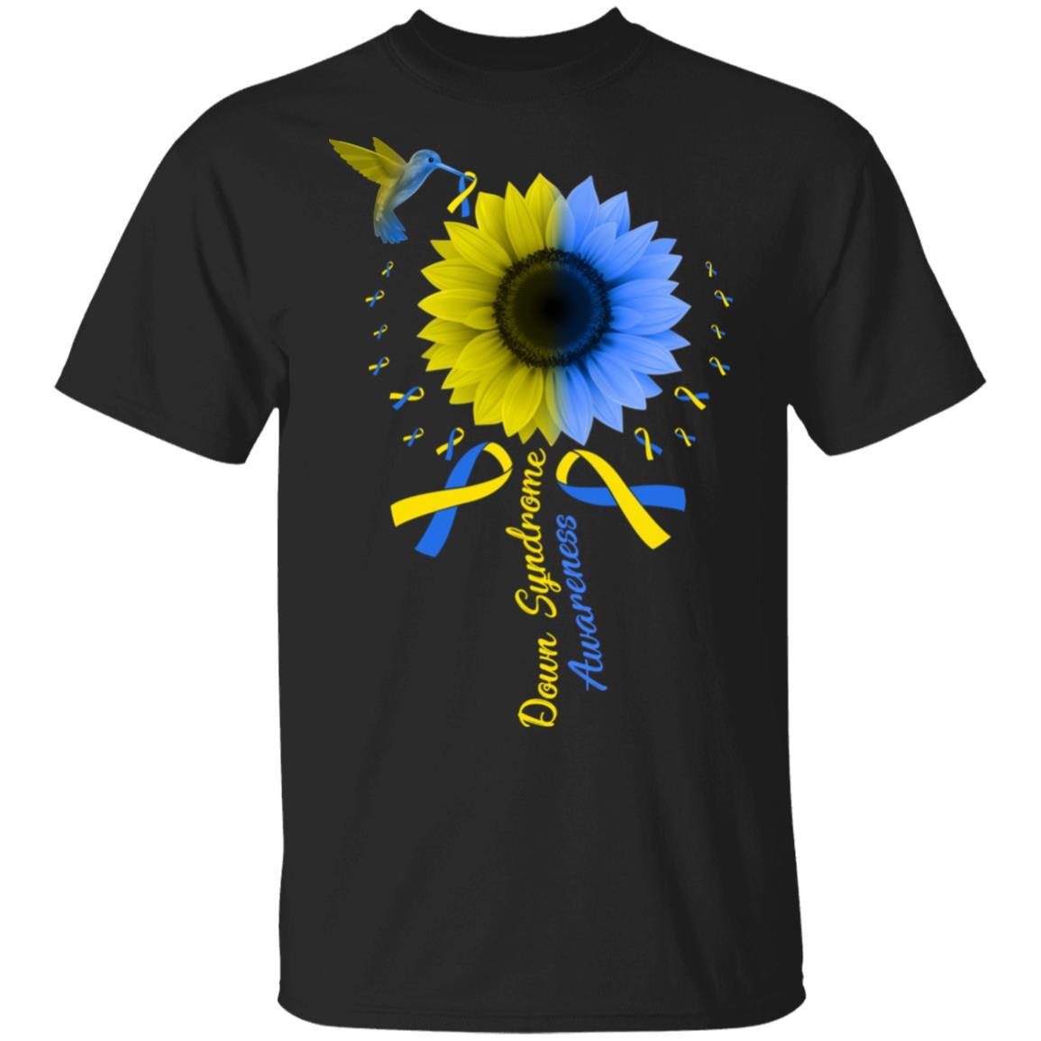 Hummingbird Sunflower Blue Yellow Down Syndrome Awareness