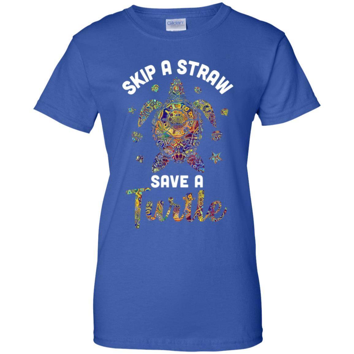 Hippie Skip A Straw Save A Turtle-T-Shirt & Tank Top-Women's T-Shirt-Royal
